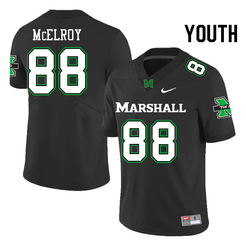 Youth #88 Brandon McElroy Marshall Thundering Herd College Football Jerseys Stitched Sale-Black - Click Image to Close